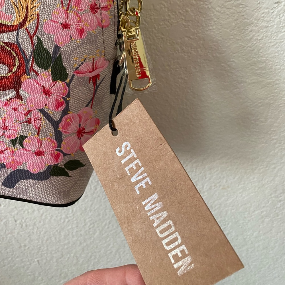 Rare Steve Madden Cream Dragon Sakura Cherry Blossom Crossbody Purse - Picture 7 of 9